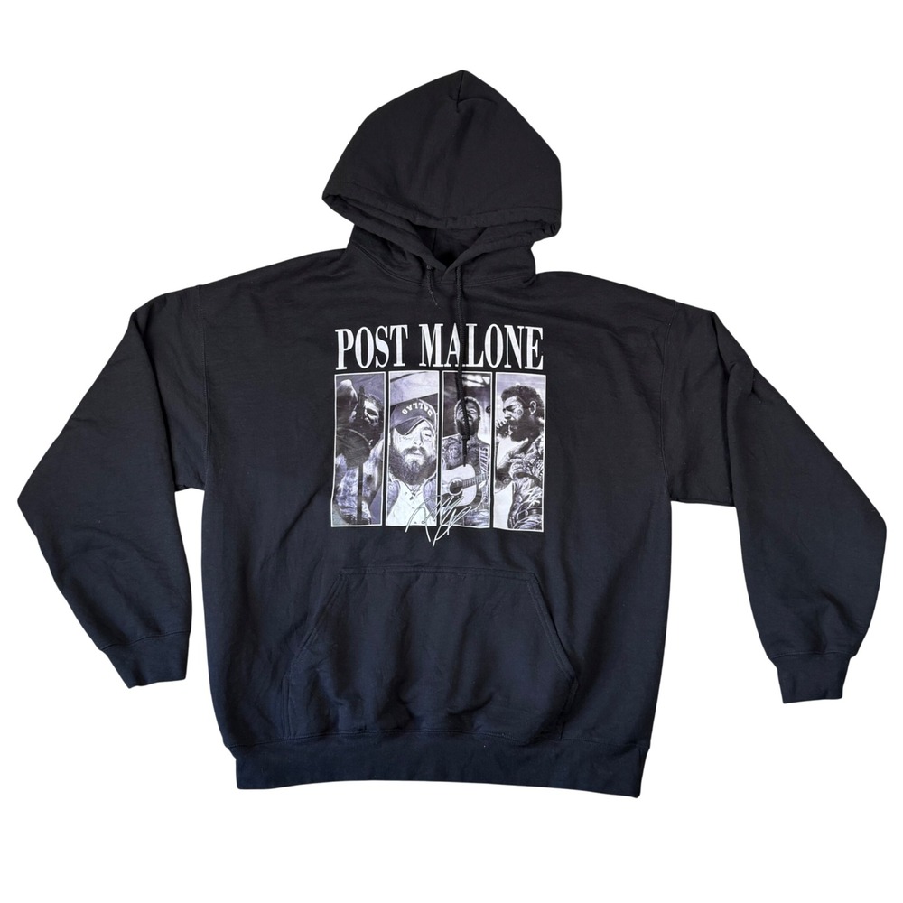 Post Malone F-1 Trillion Black Graphic Hoodie Mens XL Gildan Heavy Blend